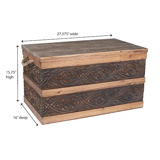Household Essentials Embossed Decorative Trunk (Large)